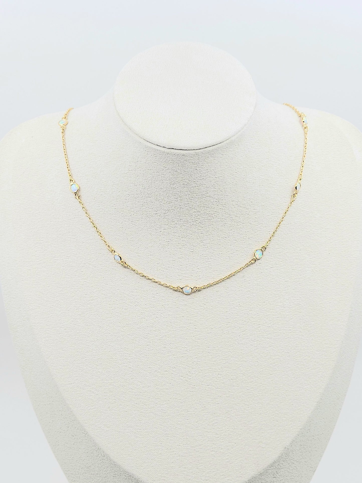 Charming White Opal Necklace-LN27VS-18