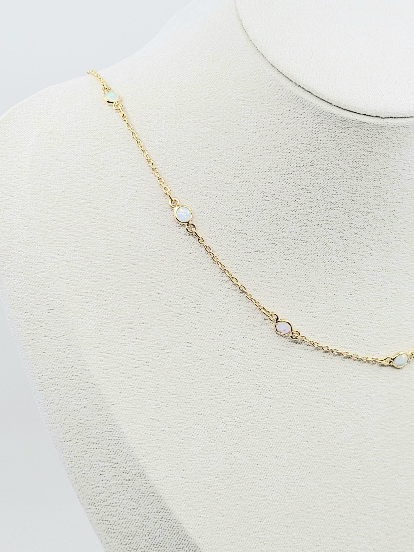 Charming White Opal Necklace-LN27VS-18