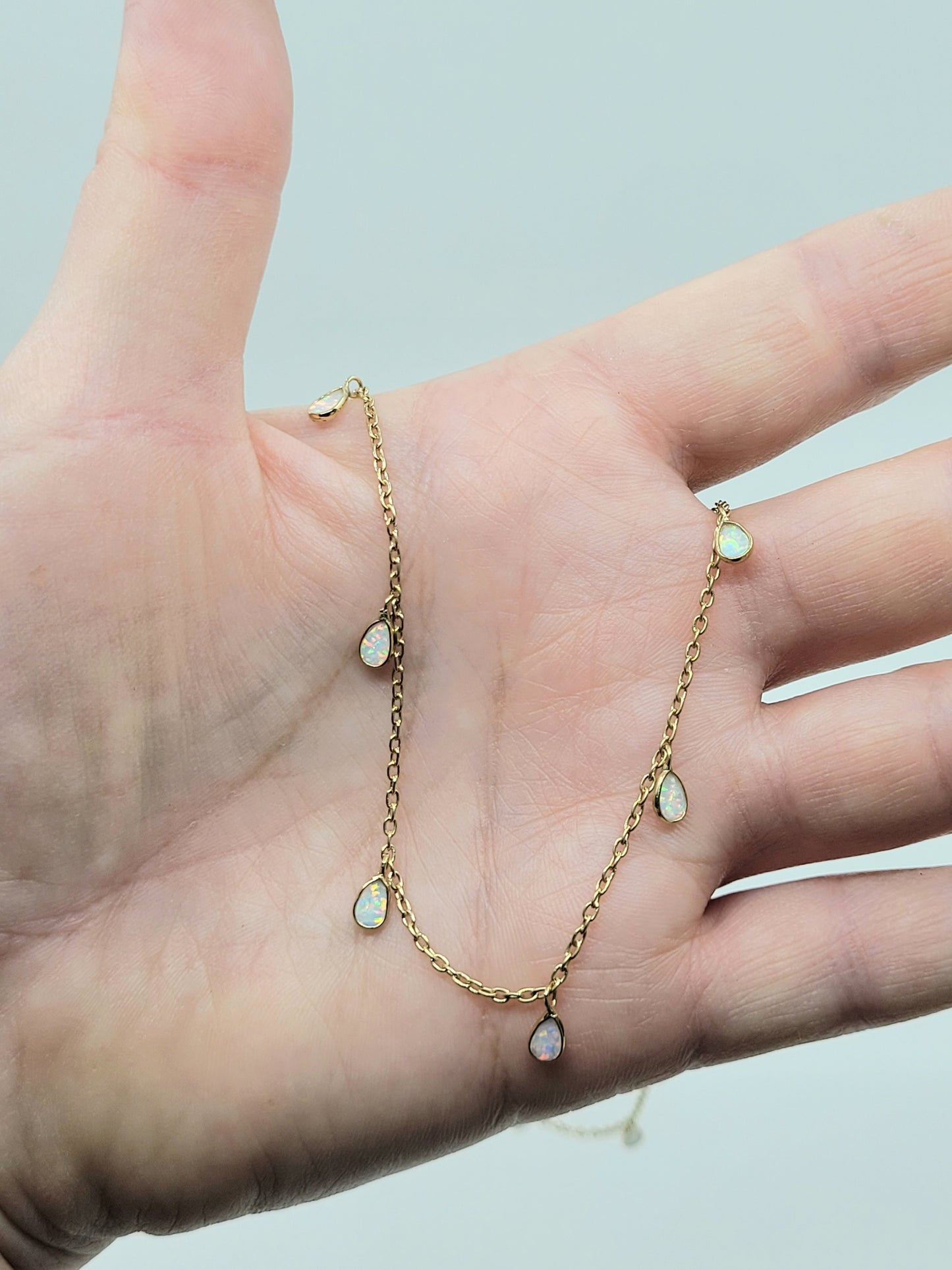 Charming Opal Teardrop Necklace-LN15VS - 18W