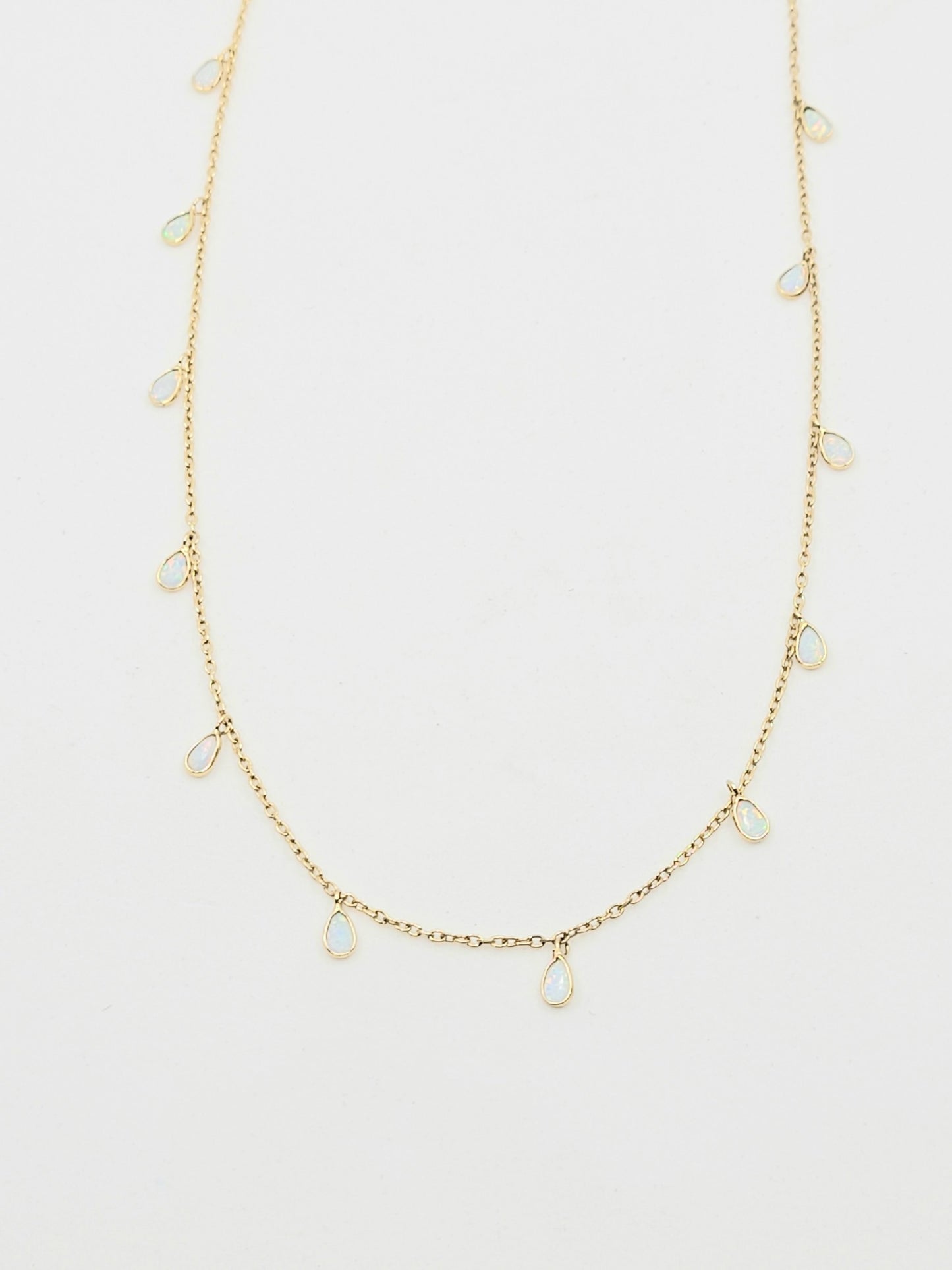 Charming Opal Teardrop Necklace-LN15VS - 18W
