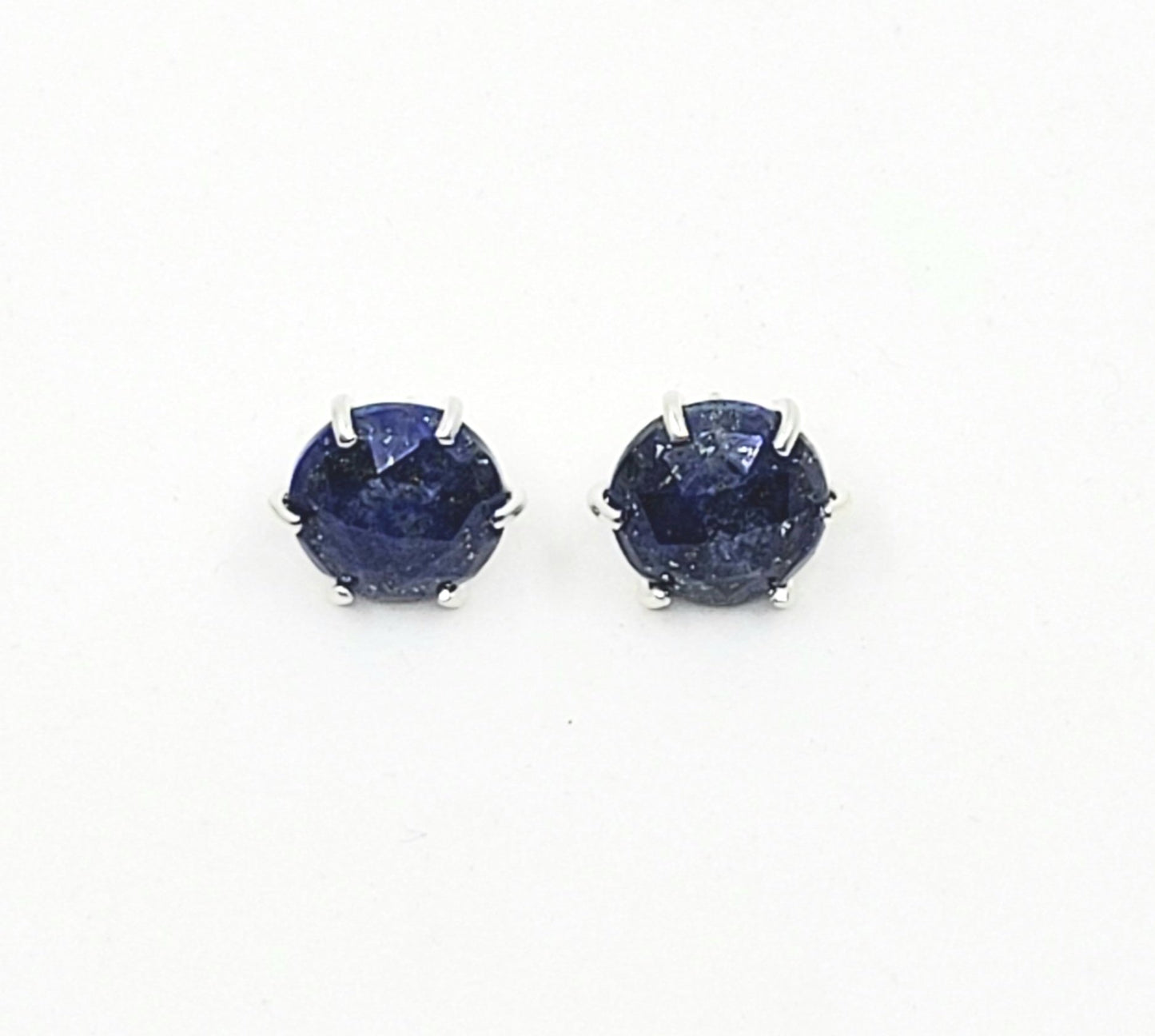 Lapis Rosecut Round Prong Studs