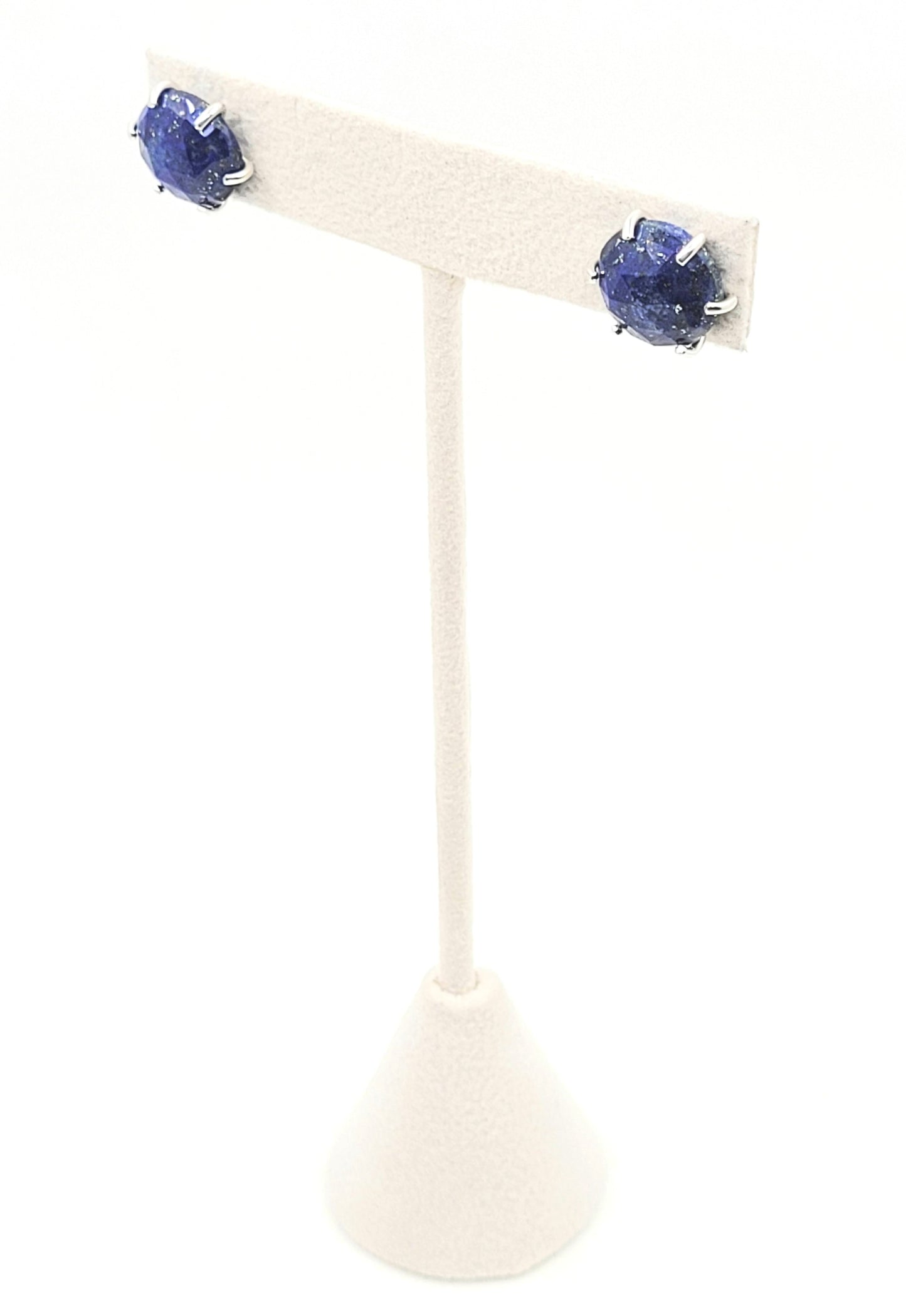 Lapis Rosecut Round Prong Studs