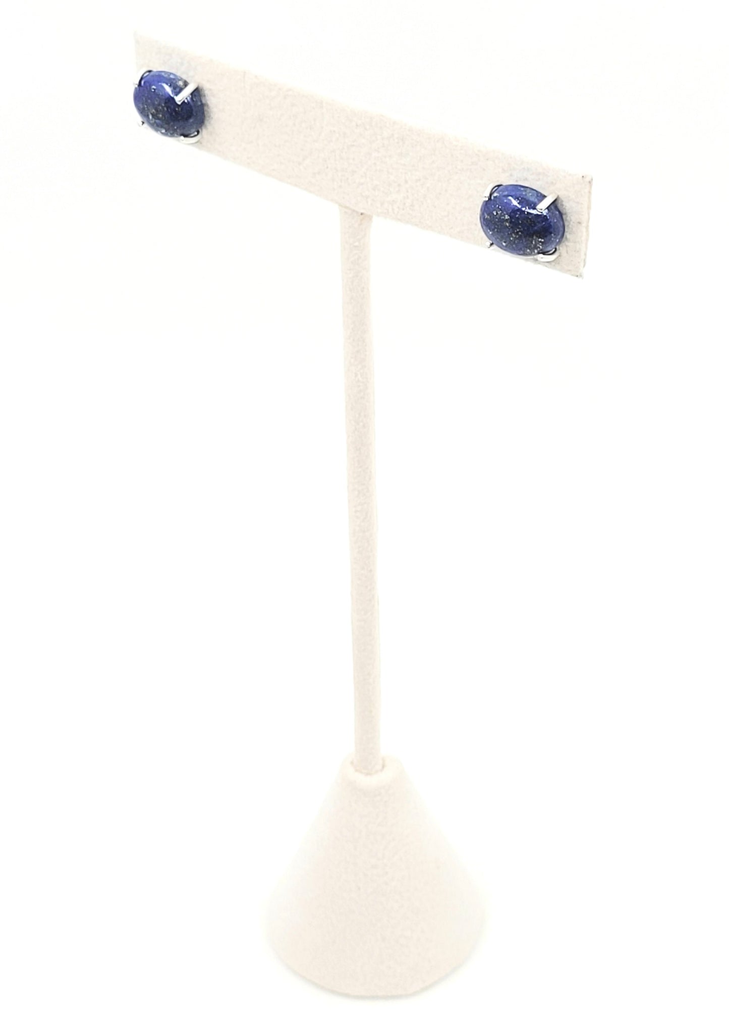 Lapis Oval Prong Studs-LE41GF