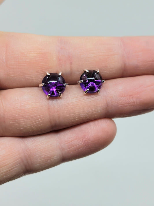Amethyst Prong Studs