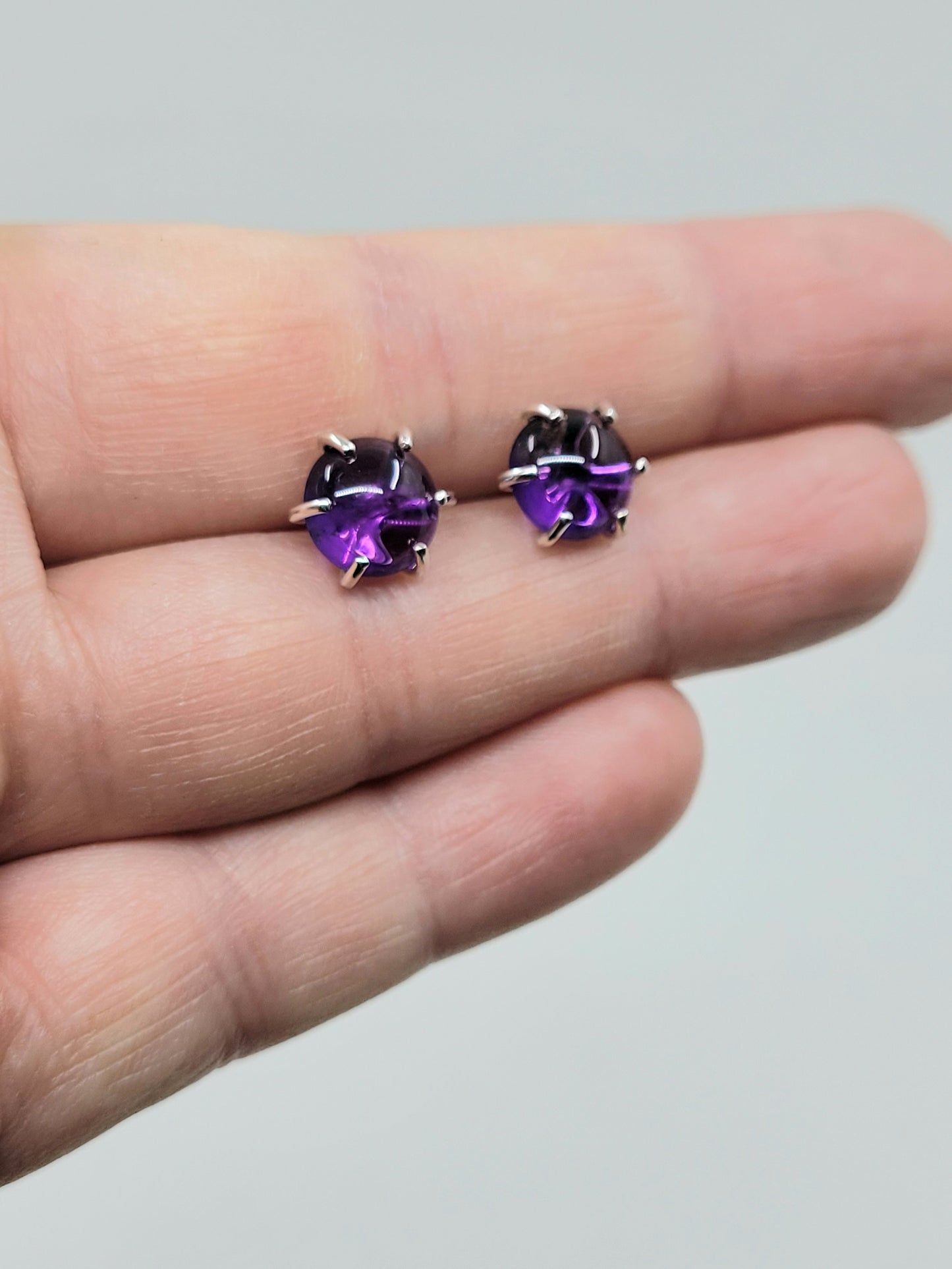Amethyst Prong Studs