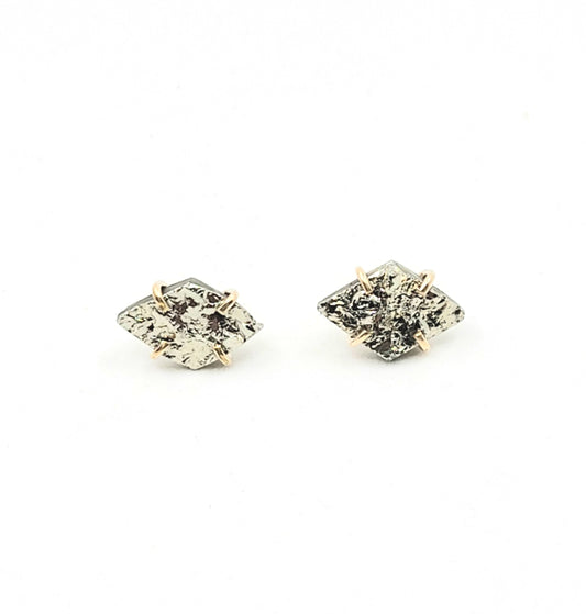 Mini Pyrite Diamond Studs