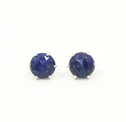 Lapis Rosecut Round Prong Studs