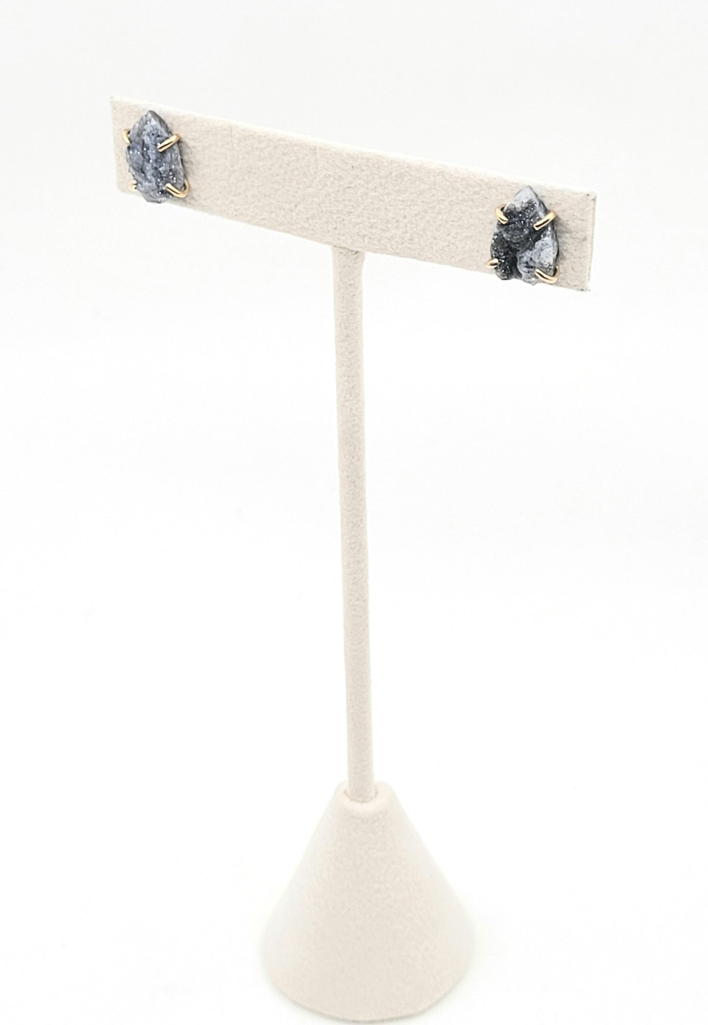 Druzy Pear Studs