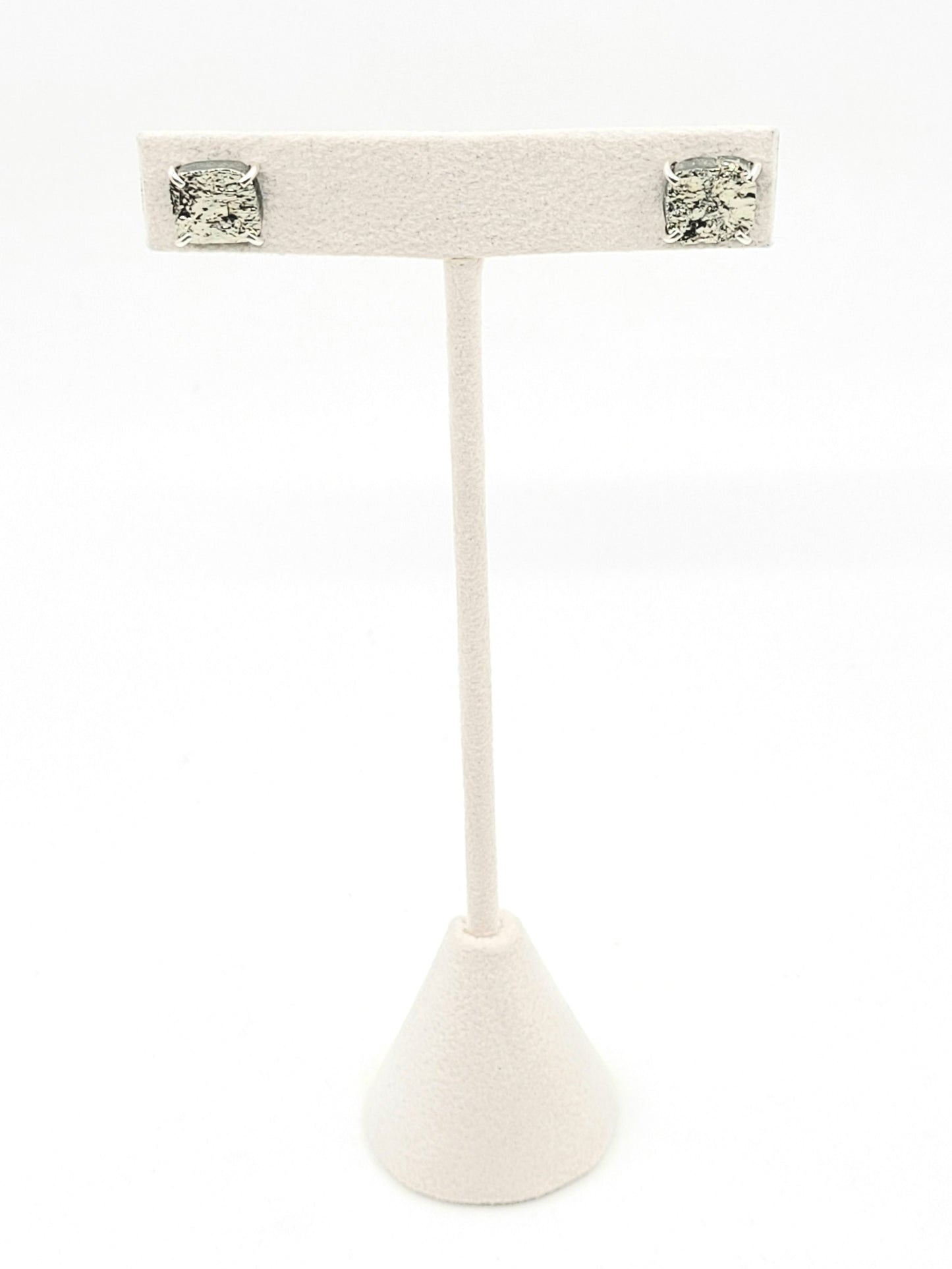 Mini Pyrite Square Studs