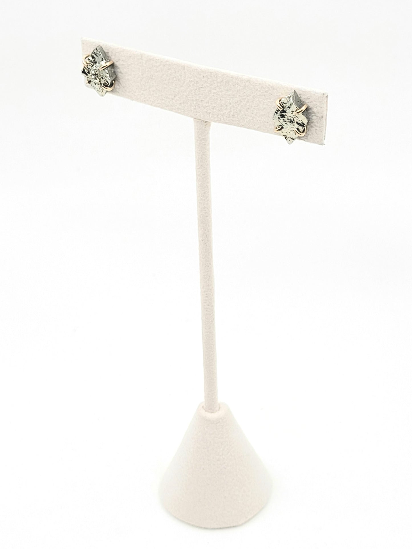 Mini Pyrite Diamond Studs