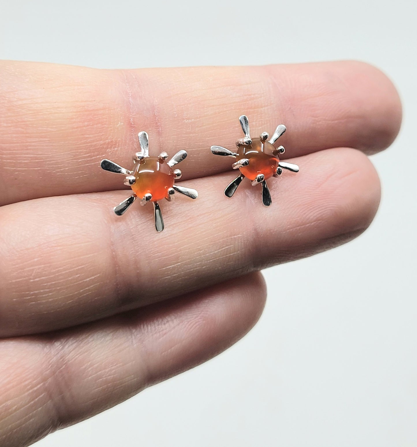 Carnelian Atomic Starburst Studs