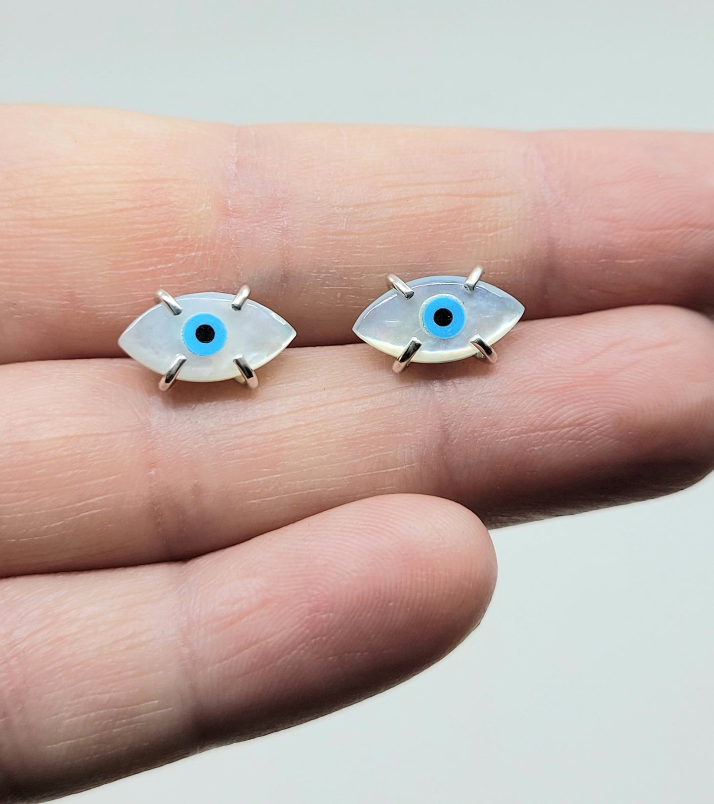 Evil Eye Prong Studs