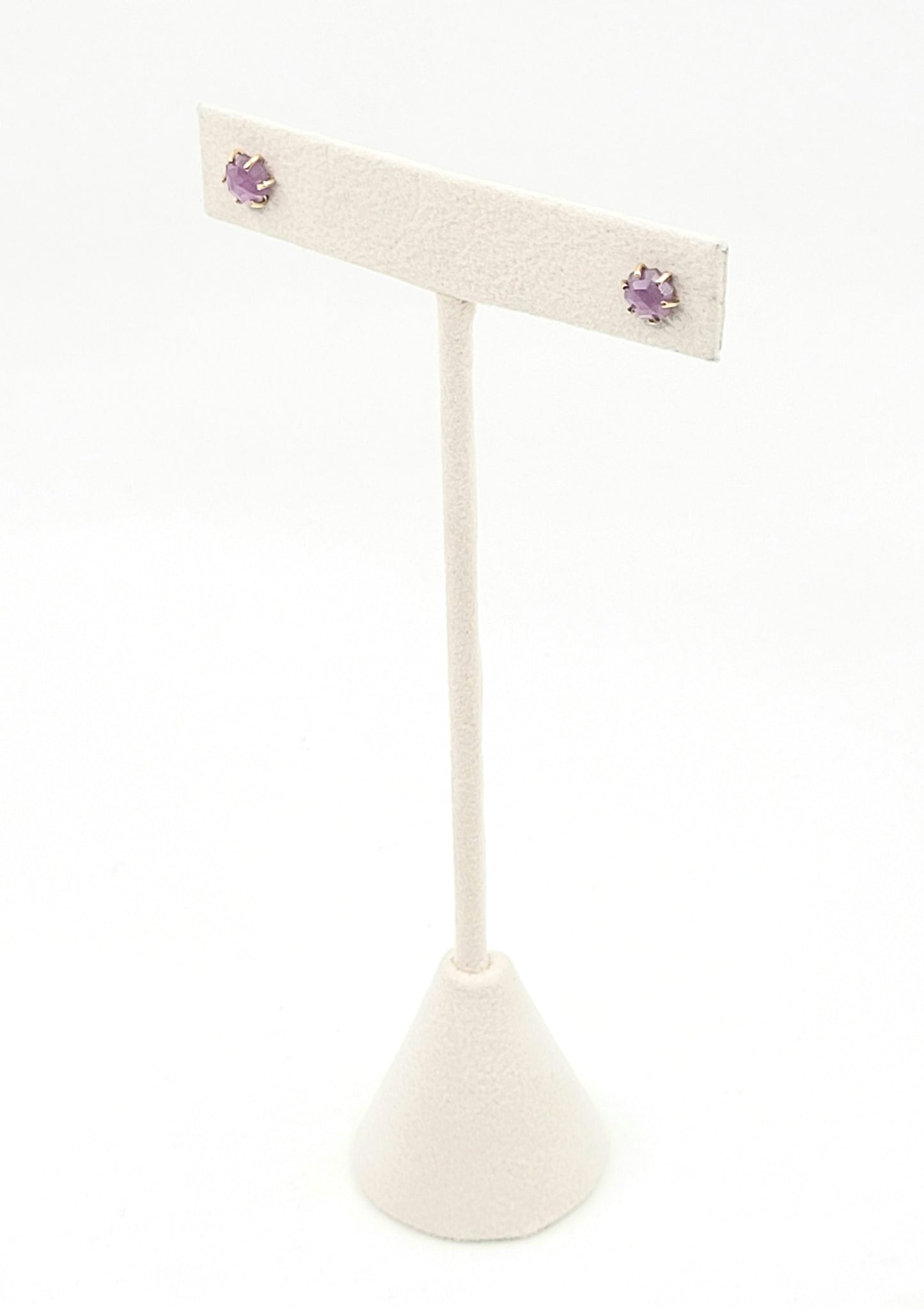 Pink Sapphire Hexagon Studs-LE32GF