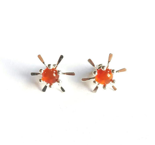 Carnelian Atomic Starburst Studs