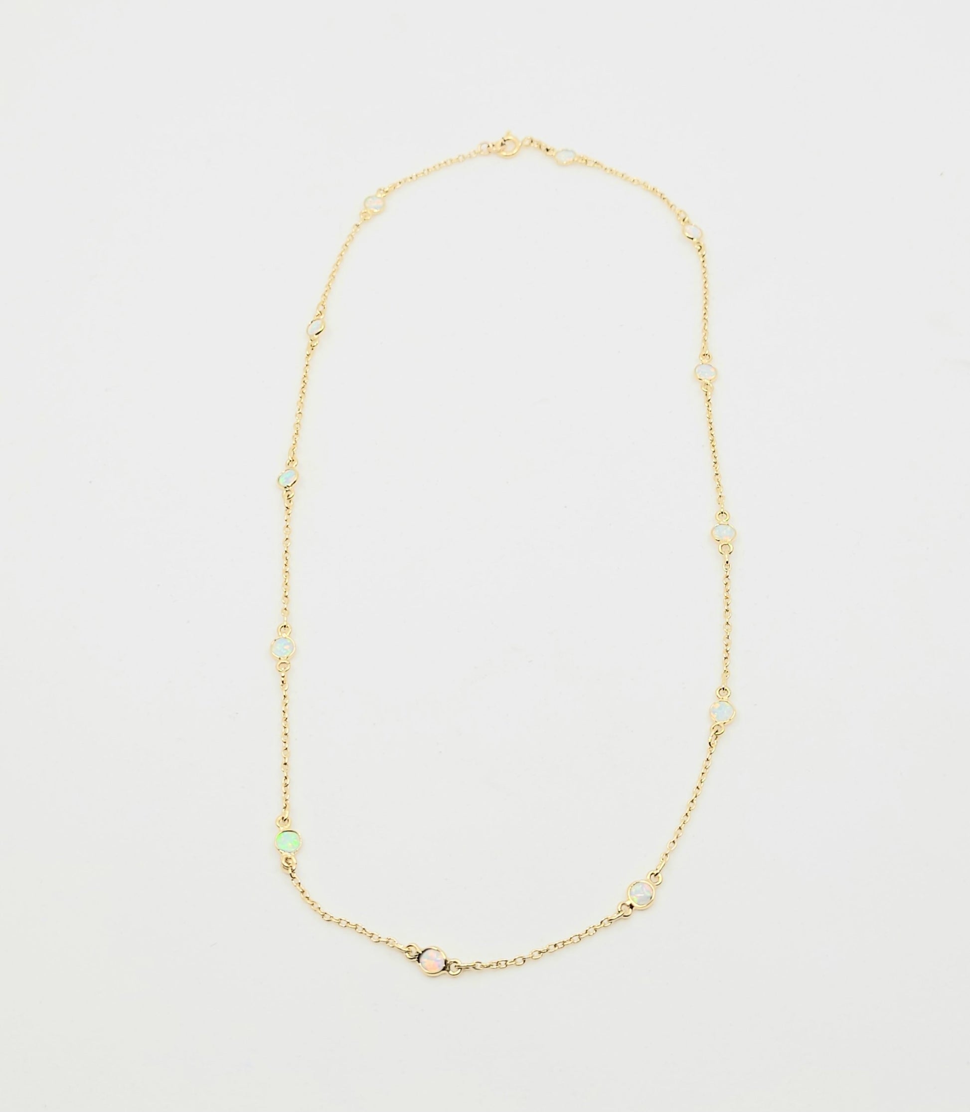 Charming White Opal Necklace-LN27VS-18