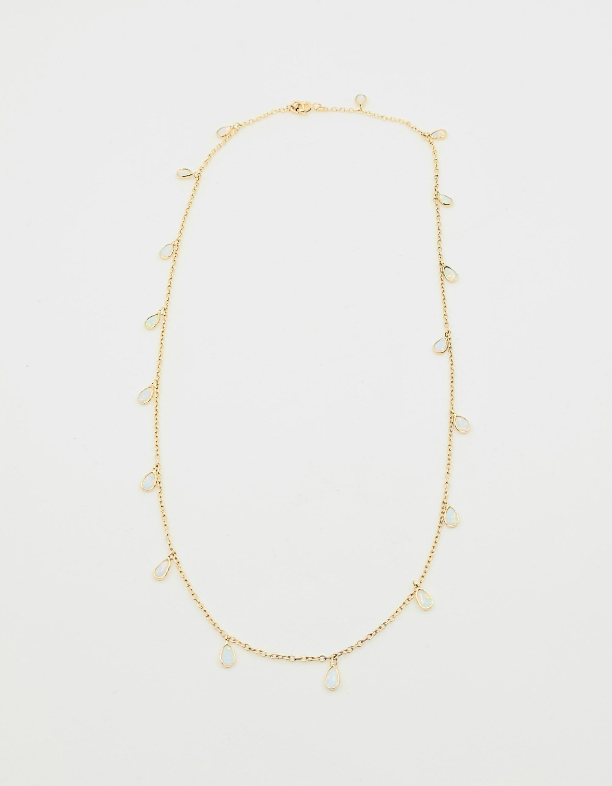 Charming Opal Teardrop Necklace-LN15VS - 18W