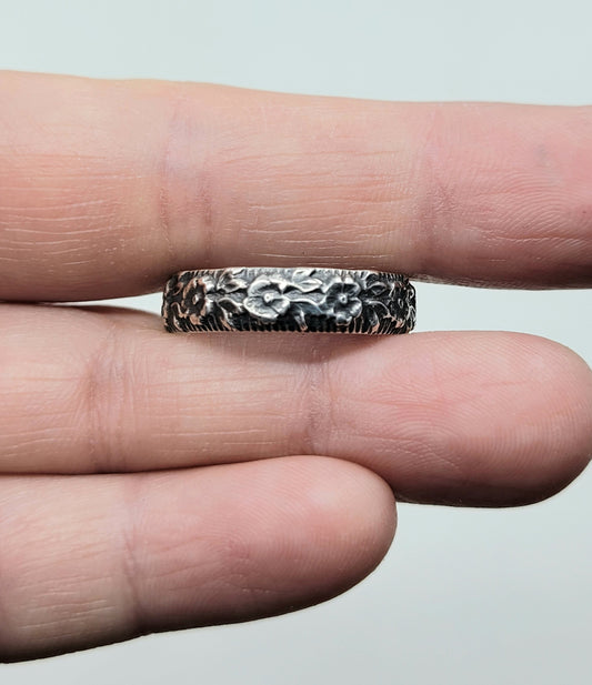 Floral Patterned Ring Band-R8-13