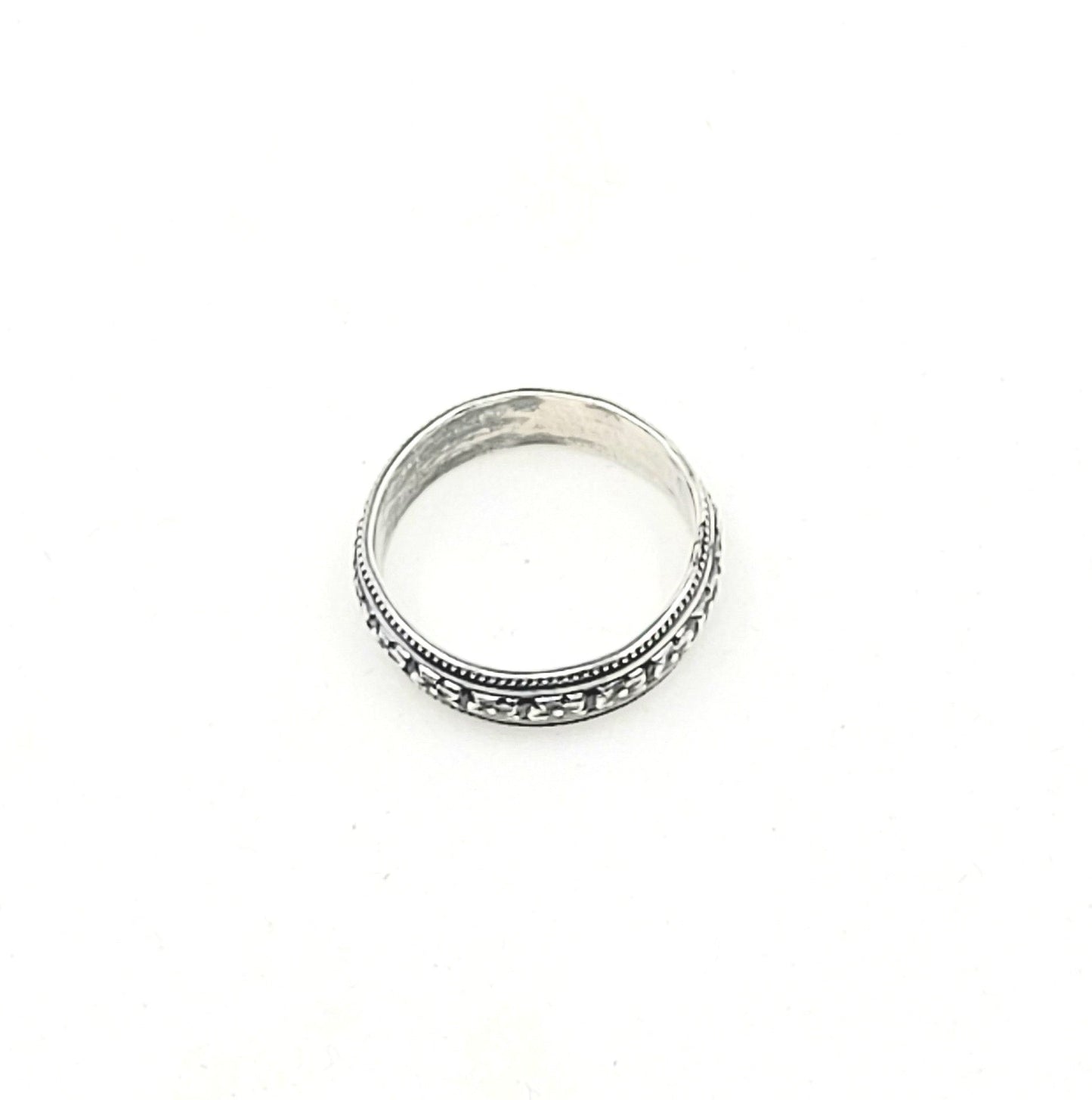 Flowers & Lines Patterned Ring Band-R9-13