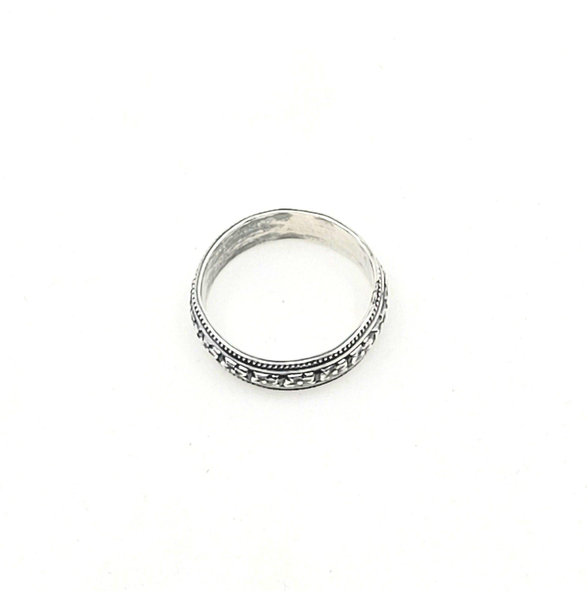 Flowers & Lines Patterned Ring Band-R9-13