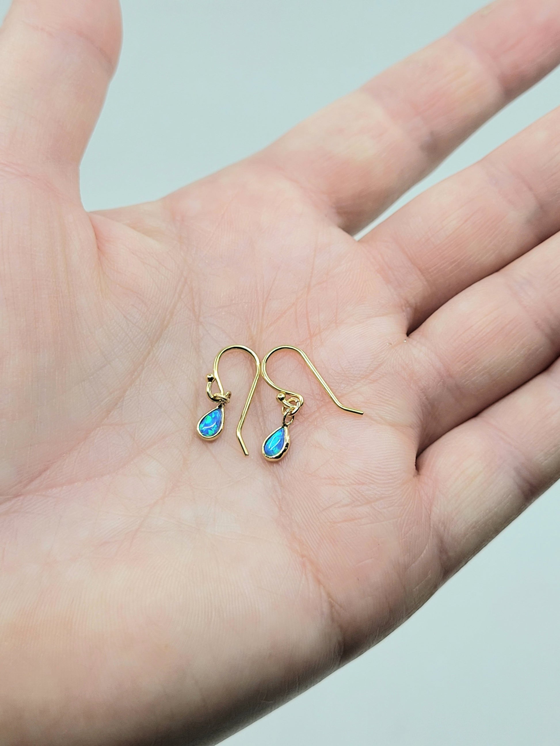 Charming Blue Opal Pear Drops