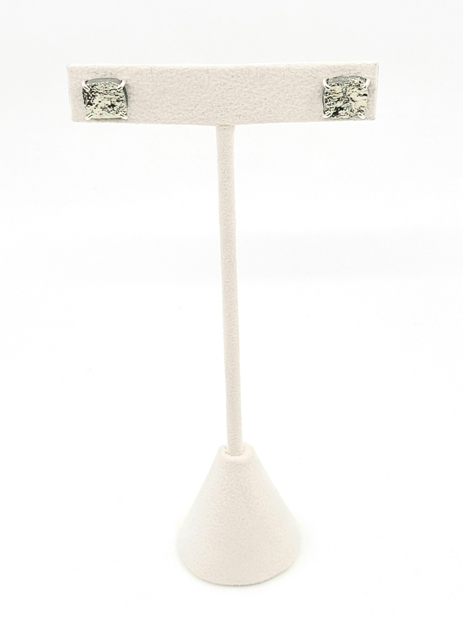 Mini Pyrite Square Studs
