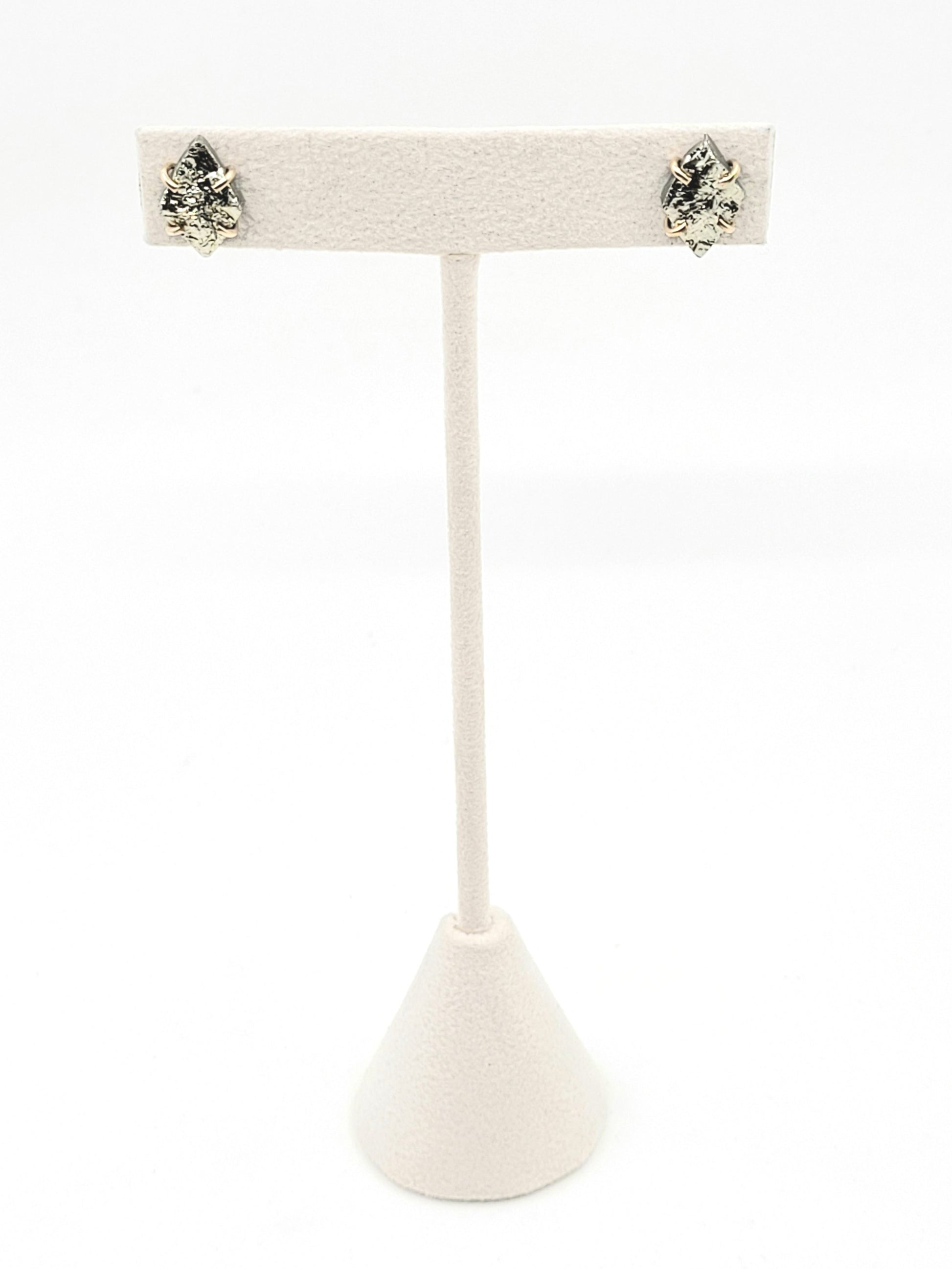Mini Pyrite Diamond Studs