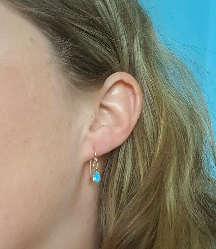 Charming Blue Opal Pear Drops